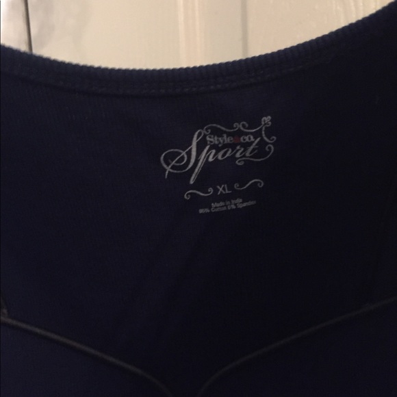 Style & CO Sport Blue and White double Top - Picture 2 of 8